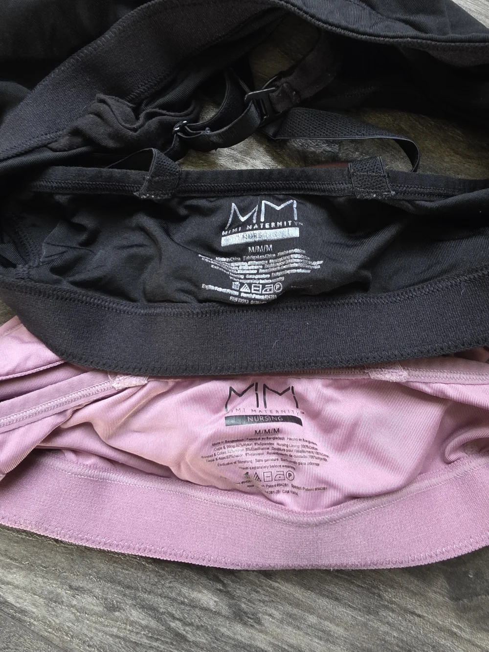 Motherhood Maternity Pink and Black Nursing Bralettes